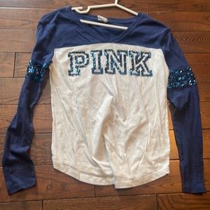 Never Worn PINK T-Shirt Long Sleeve Victoria Secret Size XS